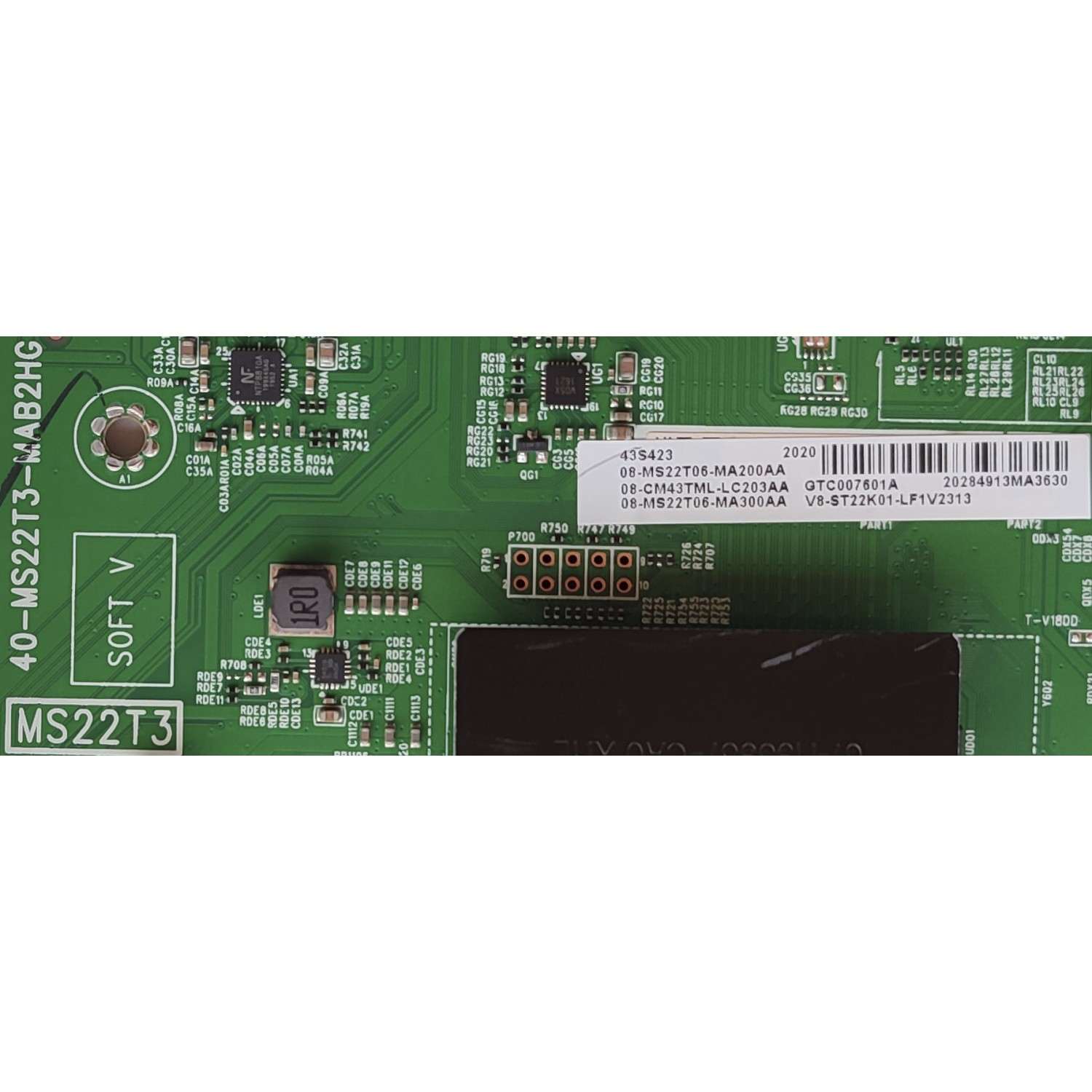 MAIN PARA TV TCL / NUMERO DE PARTE 08-CM43TML-LC203AA / 40-MS22T3-MAB2HG / 08-MS22T06-MA200AA / 08-MS22T06-MA300AA / V8-ST22K01 / PANEL LVU430NDEL MS9W00 / DISPLAY V430DJ1-Q01 REV.C1 / MODELO 43S423 / 43S425	 - Imagen 2